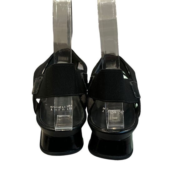 Stuart Weitzman Guybands Black Elastic Stretch Strappy Sandals, Sz 6 - Picture 11 of 16